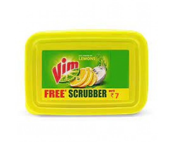 Vim Dishwash Bar – 250g (Lemon)  (with free scrubber)
