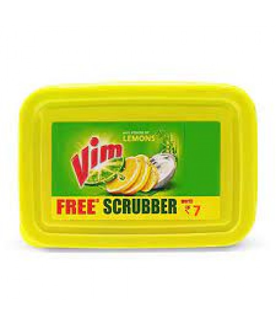 Vim Dishwash Bar – 250g (Lemon)  (with free scrubber)