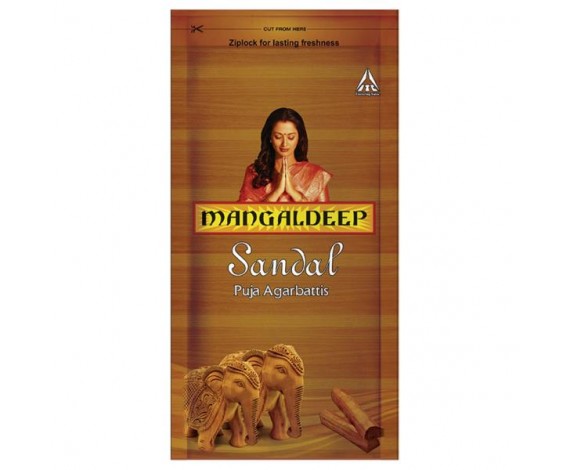 Mangaldeep Sandal Ziplock Puja Agarbatti 108 pcs