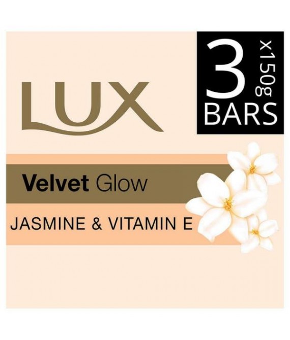 Lux Velvet Glow Jasmine & Vitamin E Soap 150 g (Pack of 3)