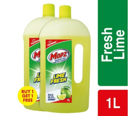 My Home Mopz Lime Fresh Disinfectant Surface Cleaner 1 L (Buy 1 Get 1 Free)