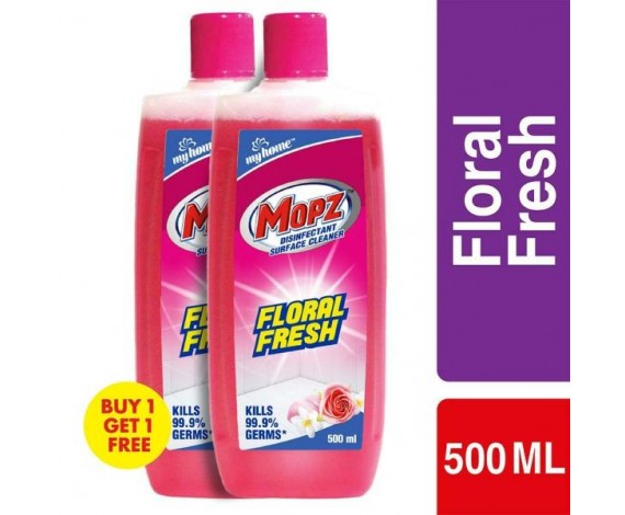 My Home Mopz Floral Fresh Disinfectant Surface Cleaner 500 ml (Buy 1 Get 1 Free)