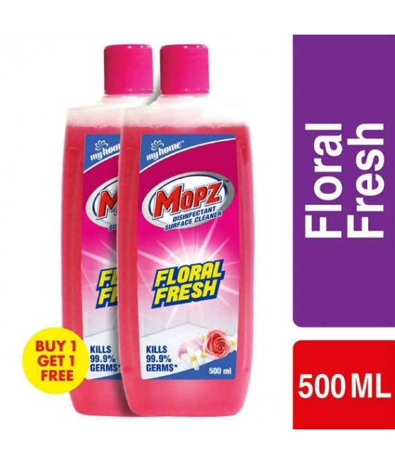 My Home Mopz Floral Fresh Disinfectant Surface Cleaner 500 ml (Buy 1 Get 1 Free)