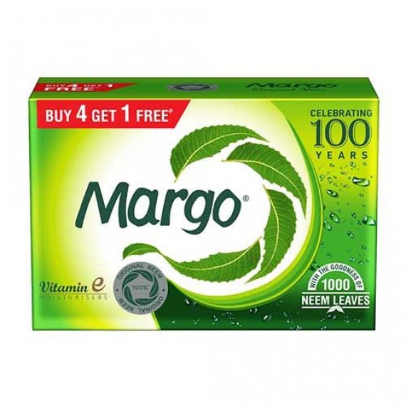 Margo Original Neem Soap, With Goodness of 1000 Neem Leaves, 100 g Buy 4 Get 1 Free