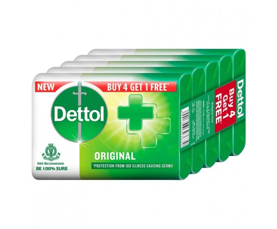 Dettol Original Germ Protection Bathing Soap Bar 75g Each Buy 4 Get 1 Free