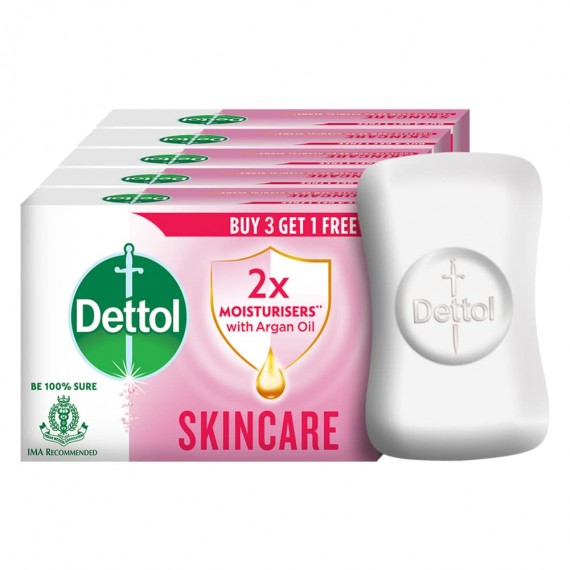 Dettol Skincare Moisturizing Bathing Soap Bar (Buy 3 Get 1 Free - 75g each)