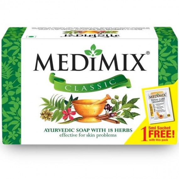Medimix 75g soap + 5ml Shampoo Free