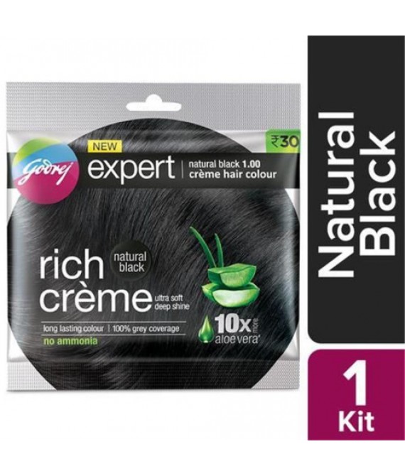 Godrej Expert Hair Color Rich Creme Natural Black 20g & 20Ml