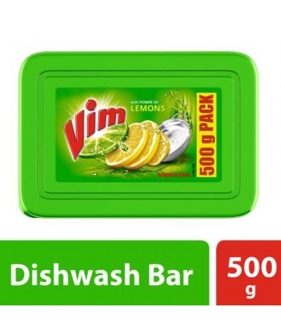 Vim Dishwash Bar 500 g  (Lemon) (with free scrubber)
